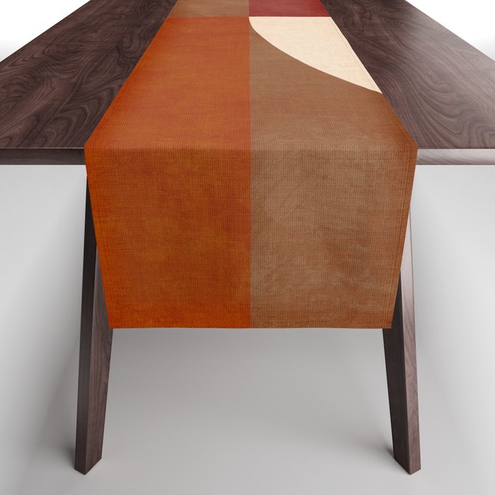 abstract retro shapes earthy 13 Table Runner Gallery Image 1