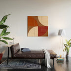 abstract retro shapes earthy 13 Wood Wall Art Gallery Image 2