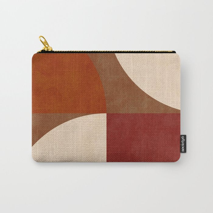 abstract retro shapes earthy 13 Carry All Pouch Gallery Image 1
