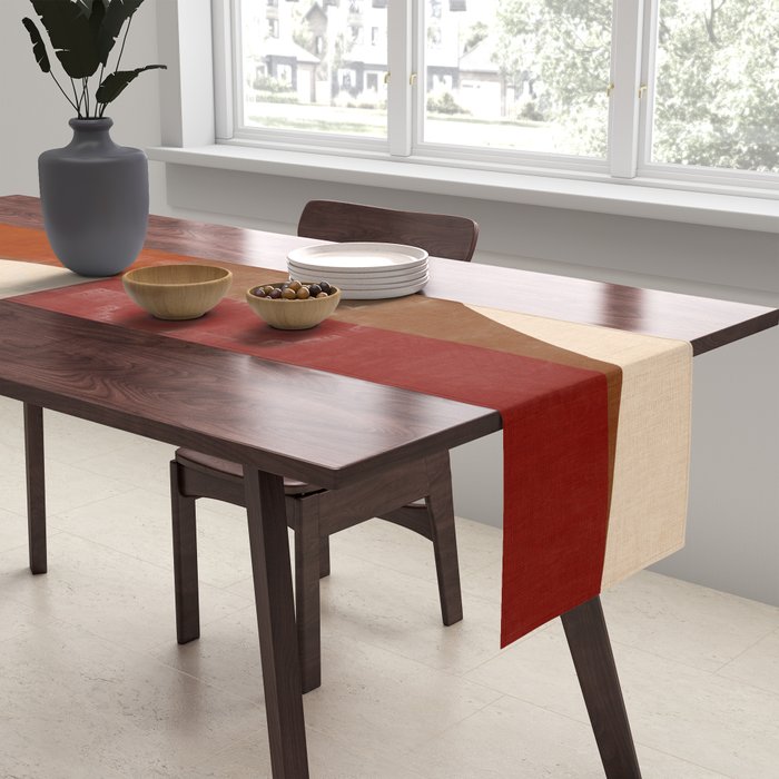 abstract retro shapes earthy 13 Table Runner Gallery Image 2
