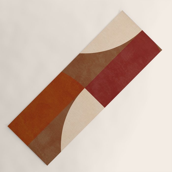 abstract retro shapes earthy 13 Yoga Mat Gallery Image 1