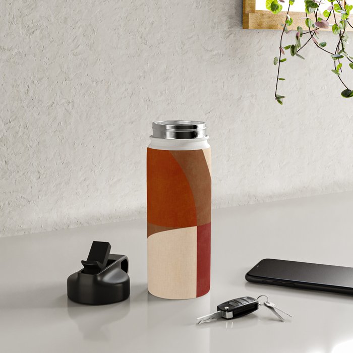 abstract retro shapes earthy 13 Water Bottle Gallery Image 4