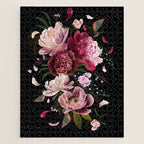Black Peonies Explosion Jigsaw Puzzle Gallery Image 1