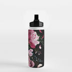 Black Peonies Explosion Water Bottle Gallery Image 2