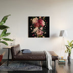 Black Peonies Explosion Wood Wall Art Gallery Image 2