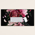 Black Peonies Explosion Desk Mat Gallery Image 1