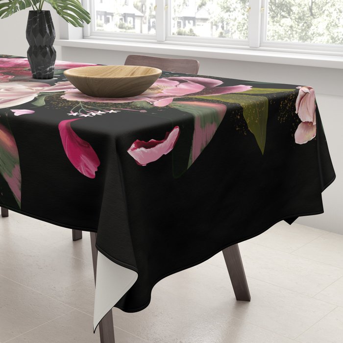 Black Peonies Explosion Tablecloth Gallery Image 3
