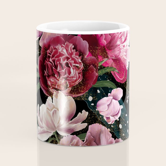 Black Peonies Explosion Coffee Mug Gallery Image 4