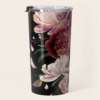 Black Peonies Explosion Travel Mug Gallery Image 3