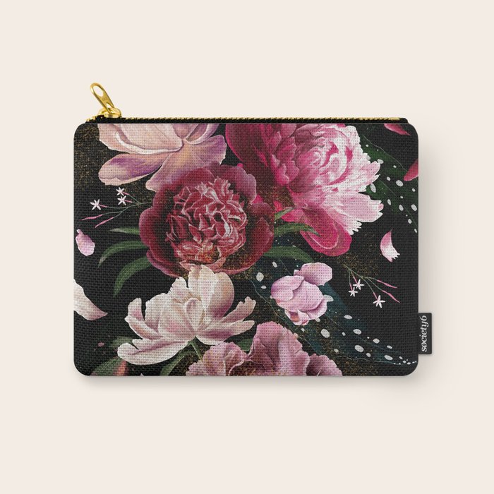 Black Peonies Explosion Carry All Pouch Gallery Image 1