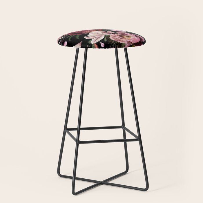 Black Peonies Explosion Stool Gallery Image 1