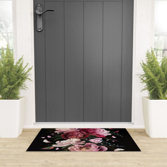 Black Peonies Explosion Welcome Mat Gallery Image 3