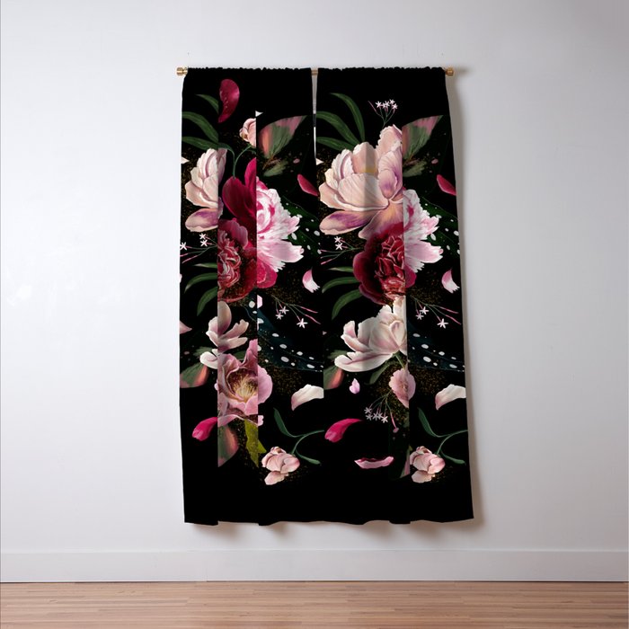Black Peonies Explosion Window Curtain Gallery Image 3