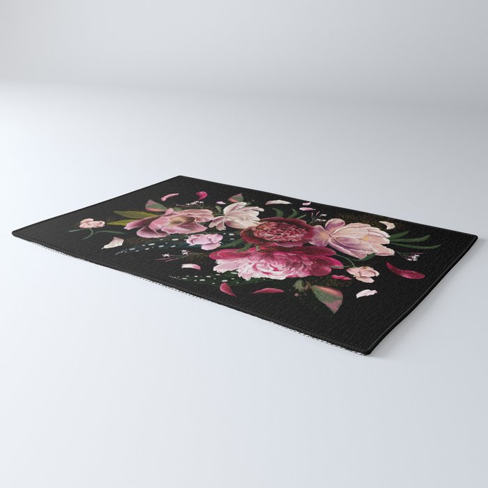 Black Peonies Explosion Rug Gallery Image 3