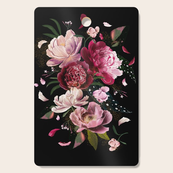 Black Peonies Explosion Cutting Board Gallery Image 1