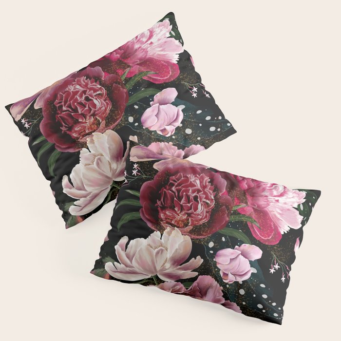Black Peonies Explosion Pillow Sham Gallery Image 1
