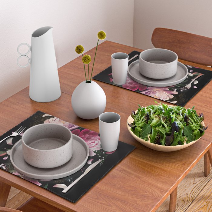 Black Peonies Explosion Placemat Gallery Image 2