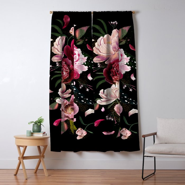 Black Peonies Explosion Window Curtain Gallery Image 5