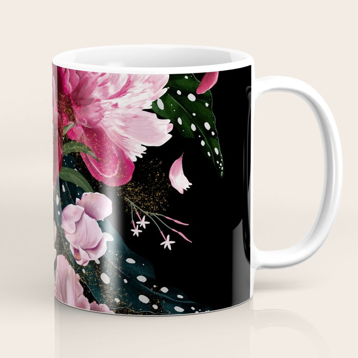 Black Peonies Explosion Coffee Mug Gallery Image 1