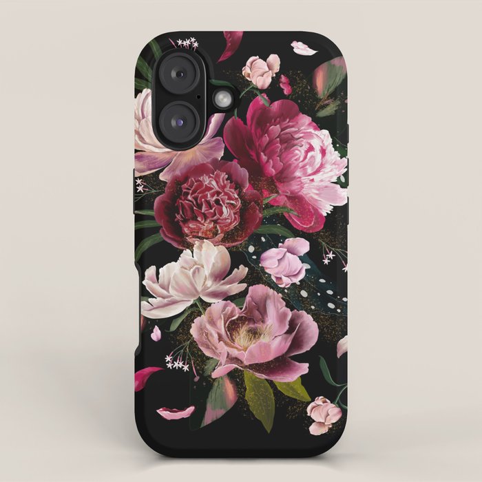 Black Peonies Explosion iPhone Case Gallery Image 1