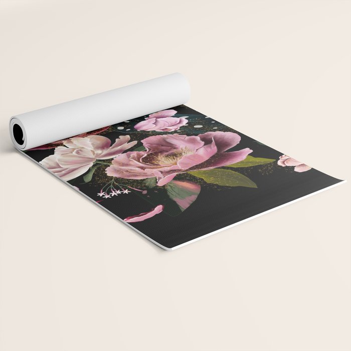 Black Peonies Explosion Yoga Mat Gallery Image 2