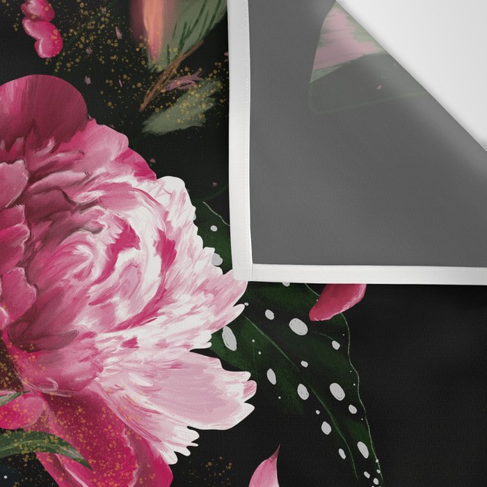Black Peonies Explosion Wall Tapestry Gallery Image 3