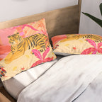 Tiger and Mandarin Ducks Pillow Sham Gallery Image 2