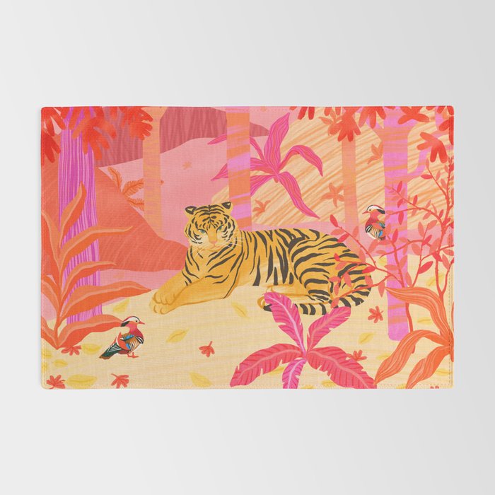 Tiger and Mandarin Ducks Rug Gallery Image 2
