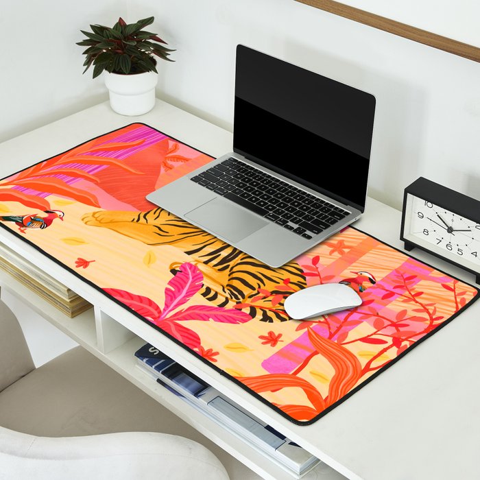 Tiger and Mandarin Ducks Desk Mat Gallery Image 2