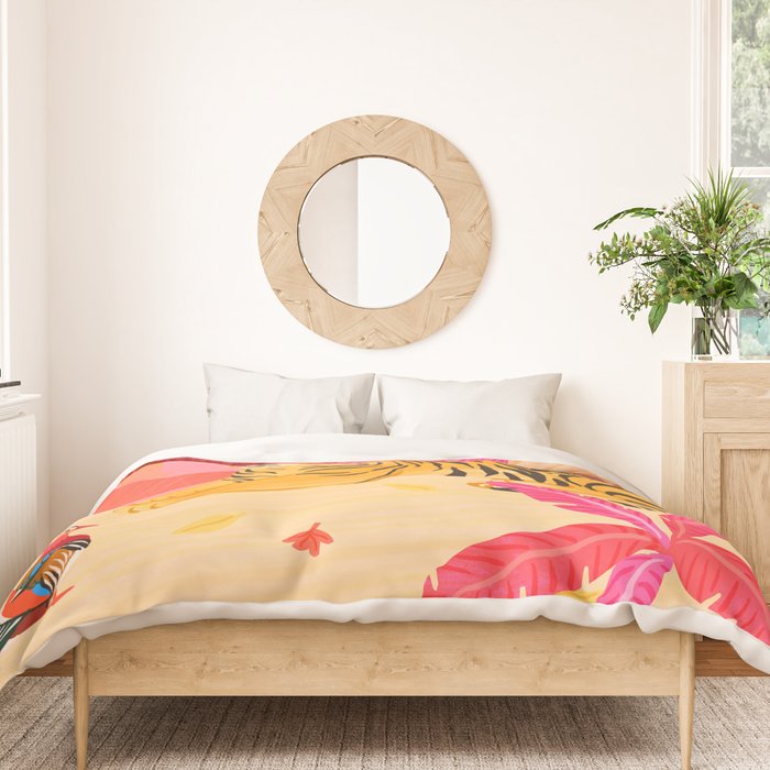 Tiger and Mandarin Ducks Duvet Cover Gallery Image 3