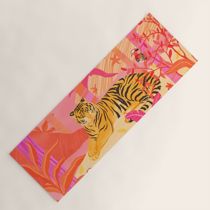 Tiger and Mandarin Ducks Yoga Mat Gallery Image 1