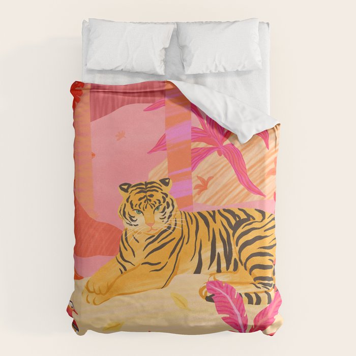 Tiger and Mandarin Ducks Duvet Cover Gallery Image 6