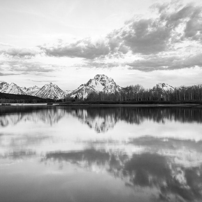 Grand Teton Black & White Wyoming National Park Oxbow Bend Landscape Coffee Mug Gallery Image 2