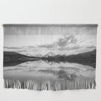 Grand Teton Black & White Wyoming National Park Oxbow Bend Landscape Wall Hanging Gallery Image 1