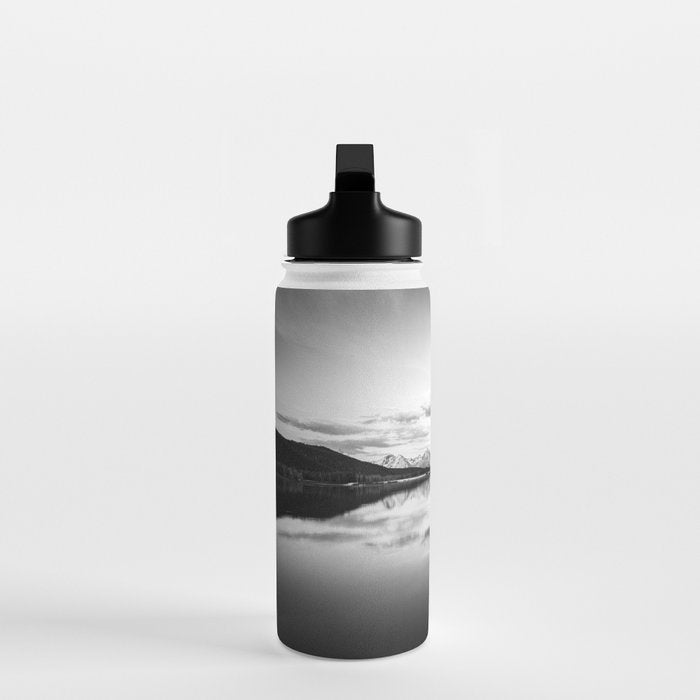 Grand Teton Black & White Wyoming National Park Oxbow Bend Landscape Water Bottle Gallery Image 3