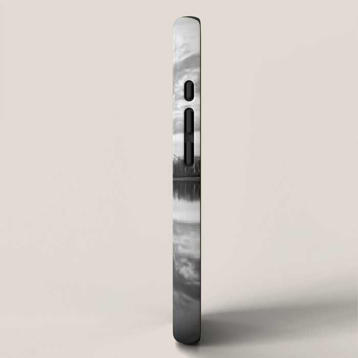 Grand Teton Black & White Wyoming National Park Oxbow Bend Landscape iPhone Case Gallery Image 2