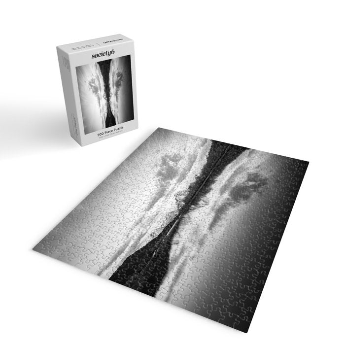 Grand Teton Black & White Wyoming National Park Oxbow Bend Landscape Jigsaw Puzzle Gallery Image 2