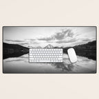 Grand Teton Black & White Wyoming National Park Oxbow Bend Landscape Desk Mat Gallery Image 1