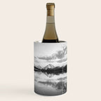 Grand Teton Black & White Wyoming National Park Oxbow Bend Landscape Wine Chiller Gallery Image 1