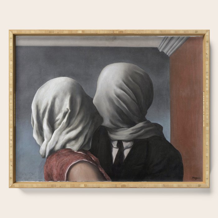 The Lovers II (Les Amants) 1928, Artwork Rene Magritte For Prints, Posters, Shirts, Bags Men Women K Serving Tray Gallery Image 1