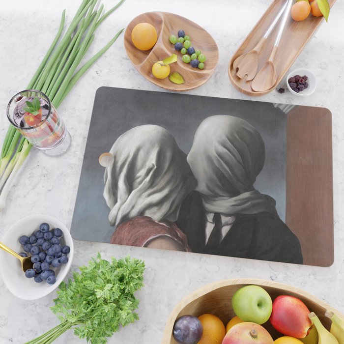 The Lovers II (Les Amants) 1928, Artwork Rene Magritte For Prints, Posters, Shirts, Bags Men Women K Cutting Board Gallery Image 2