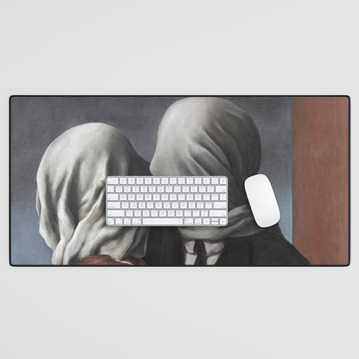 The Lovers II (Les Amants) 1928, Artwork Rene Magritte For Prints, Posters, Shirts, Bags Men Women K Desk Mat Gallery Image 1