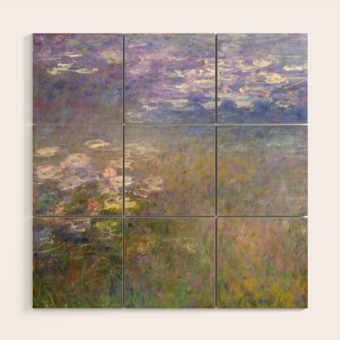 Water Lilies Painting by Claude Monet Wood Wall Art Gallery Image 1