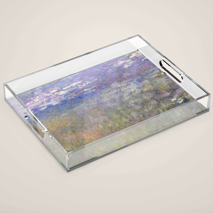 Water Lilies Painting by Claude Monet Acrylic Tray Gallery Image 1