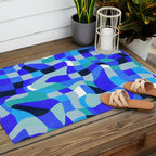 abstract ocean blue 4 Outdoor Rug Gallery Image 2