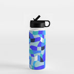 abstract ocean blue 4 Water Bottle Gallery Image 1