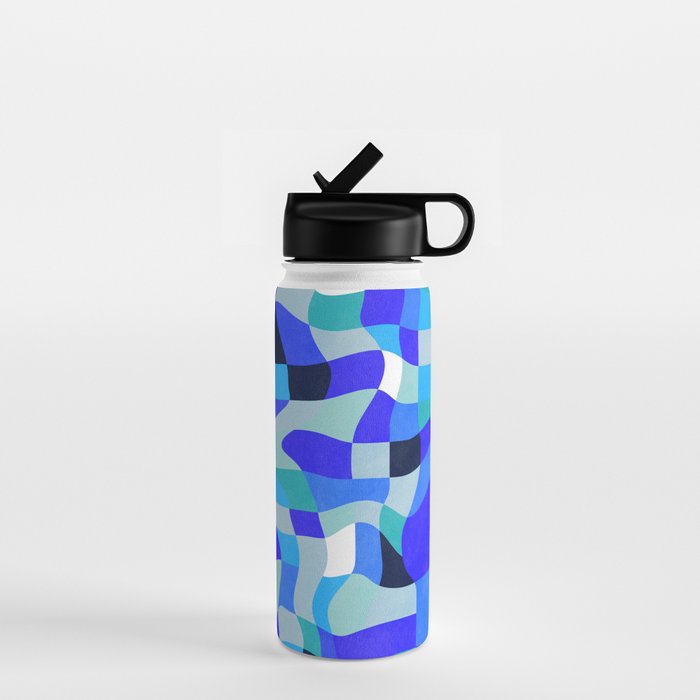 abstract ocean blue 4 Water Bottle Gallery Image 1