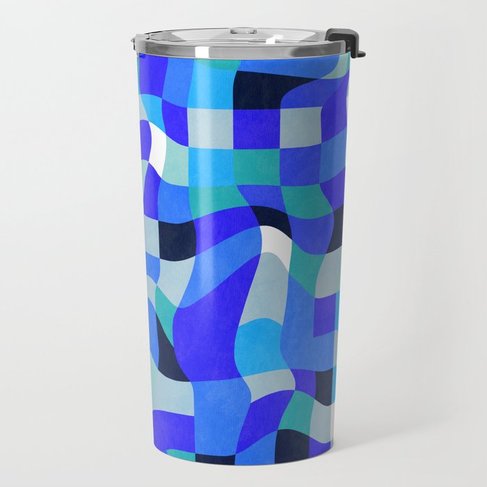 abstract ocean blue 4 Travel Mug Gallery Image 2