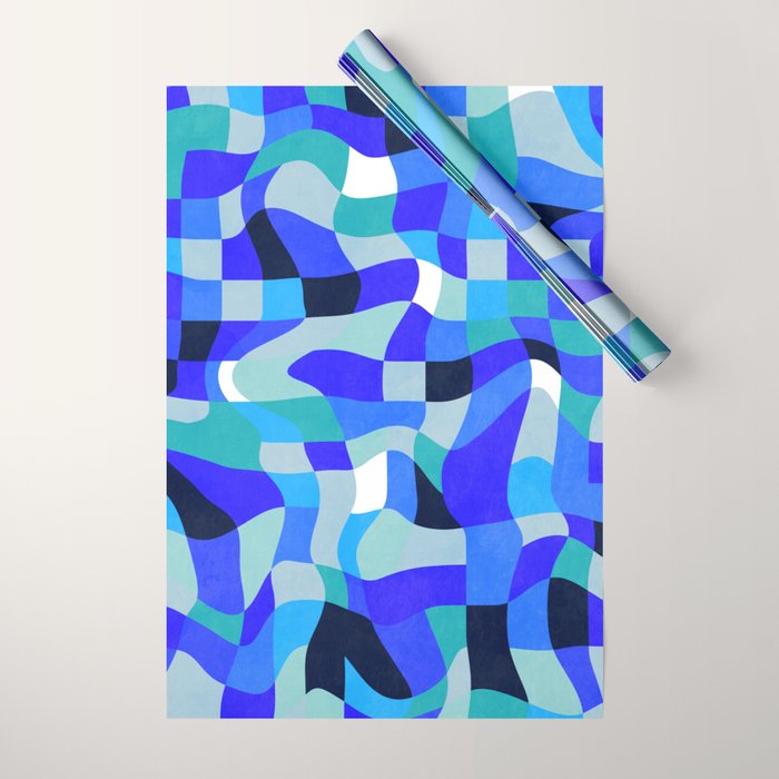 abstract ocean blue 4 Wrapping Paper Gallery Image 1