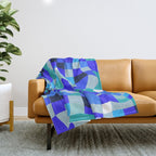 abstract ocean blue 4 Throw Blanket Gallery Image 1